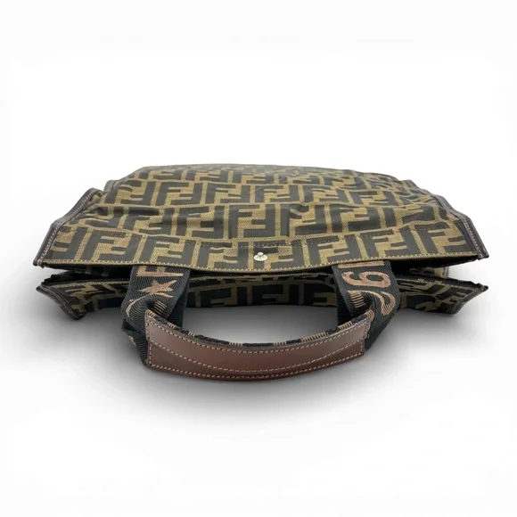 AUTH FENDI Tote Bag • Zucca Forever FF Fendi Logo Mania Monogram Tobacco Color - Picture 6 of 8
